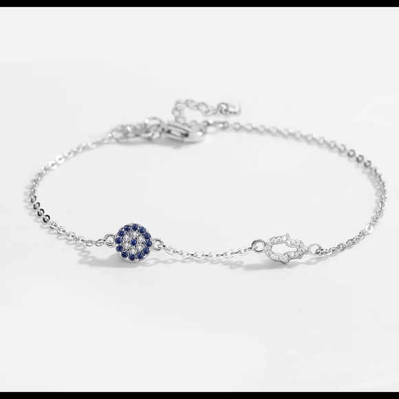 🪬New Lucky Evil Eye Hamsa Hand Bracelets 925 Sterling Silver🧿 - Picture 4 of 12